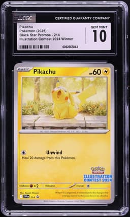 2025 Pokemon Scarlet & Violet Promo Illustration Contest Winner Pikachu #214 CGC 10 GEM MINT
