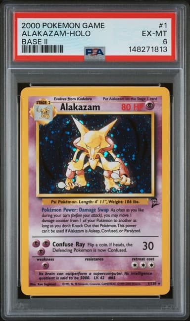 2000 #1 Alakazam-Holo PSA 6 Game Base II
