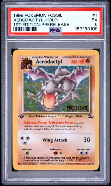 1999 #1 Aerodactyl-Holo PSA 5 Fossil