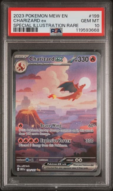 2023 #199 Charizard EX PSA 10 Mew EN-151 Pokemon