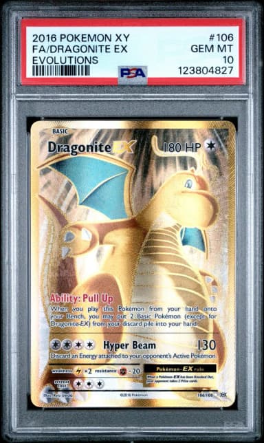 2016 #106 Full Art/Dragonite EX PSA 10 XY Evolutions