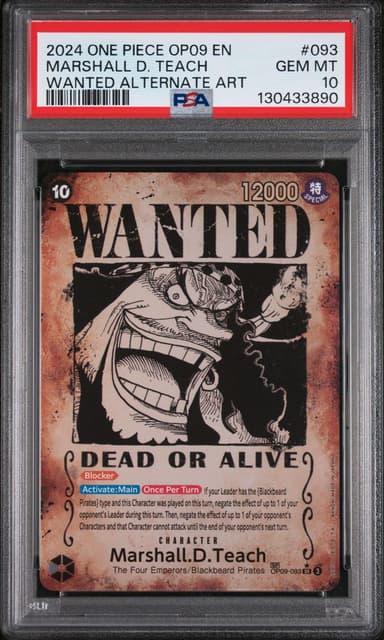 2024 #093 Marshall D. Teach PSA 10 One Piece OP09-Emperors in the New World
