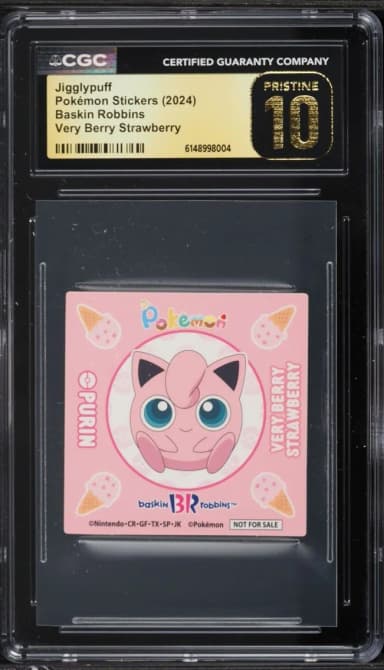 2024 Pokemon Japanese Stickers Baskin Robbins Very Berry Strawberry Jigglypuff CGC 10 PRISTINE