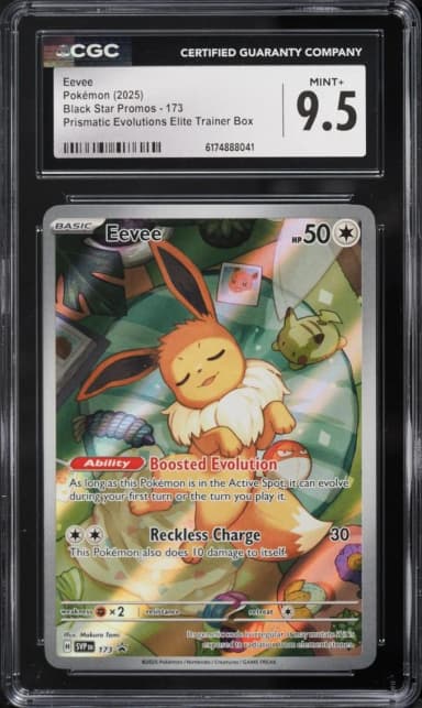 2025 Pokemon Scarlet & Violet Promo Prismatic Evolutions ETB Full Art Eevee #173 CGC 9.5 MINT+