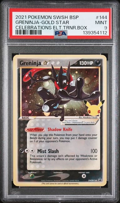 2021 #144 Greninja-Gold Star PSA 9 Swsh Black Star Promo Pokemon