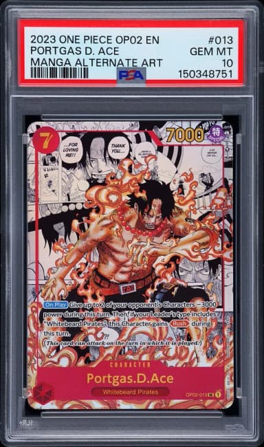 2023 #013 Portgas D. Ace PSA 10 OP02-Paramount War One Piece