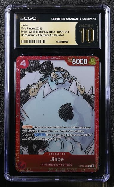 2023 #OP01-014 Jinbe CGC 10 Pristine Premium Collection FILM RED (Foil) - English